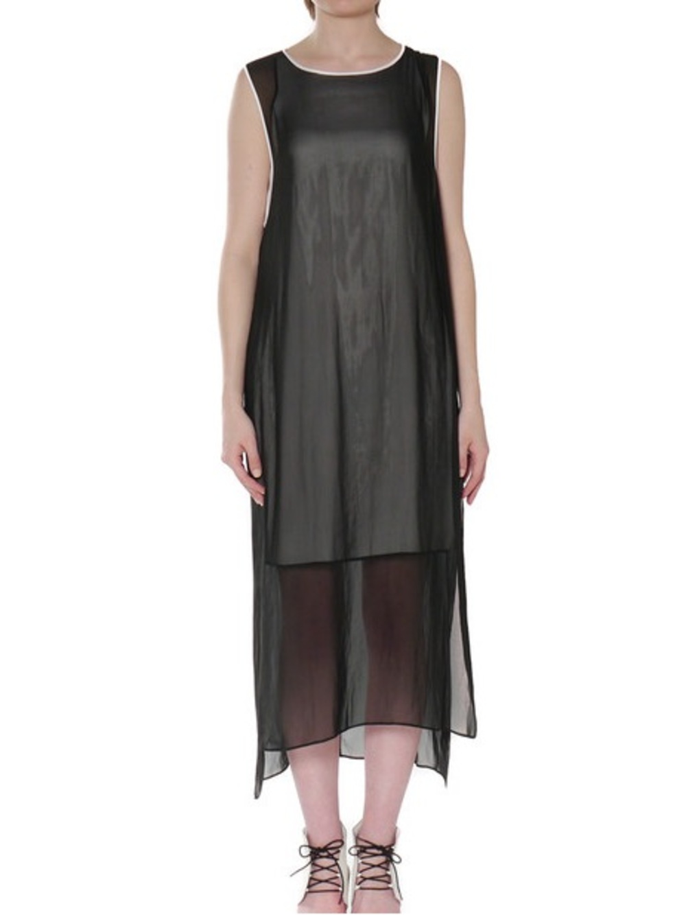 Helmut Lang Vanish double layered silk lined dress - Black/white